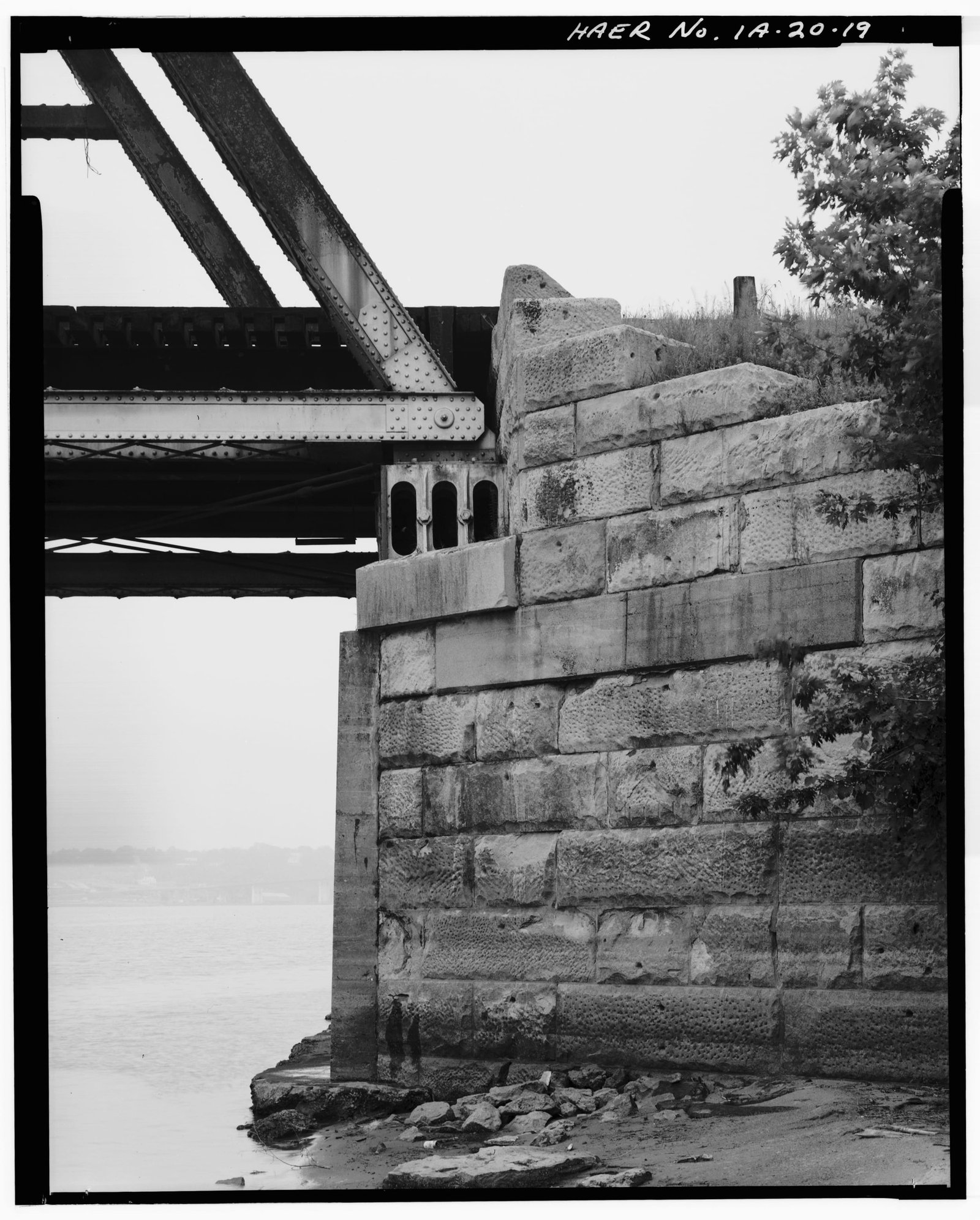 East abutment, previous bridge